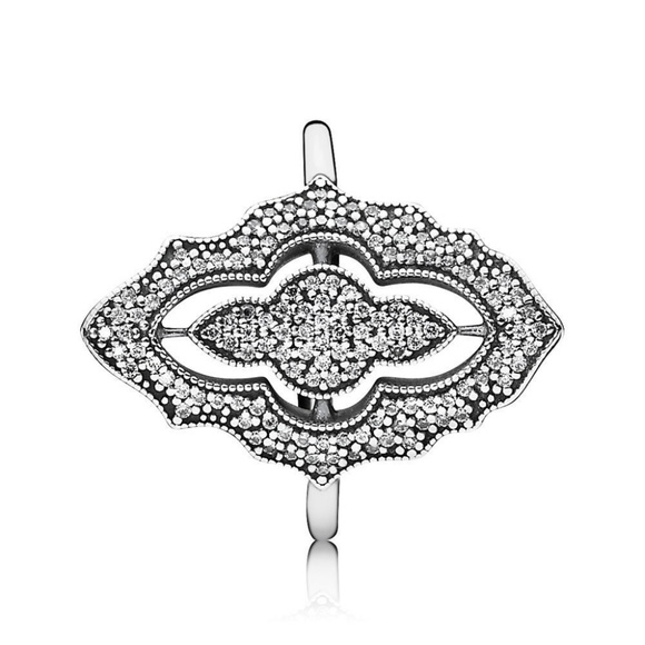 Pandora Sparkling Lace Ring SZ 6  RARE  #190917CZ - Picture 2 of 7